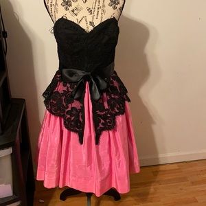 Pink and black gorgeous dress. Size is 12